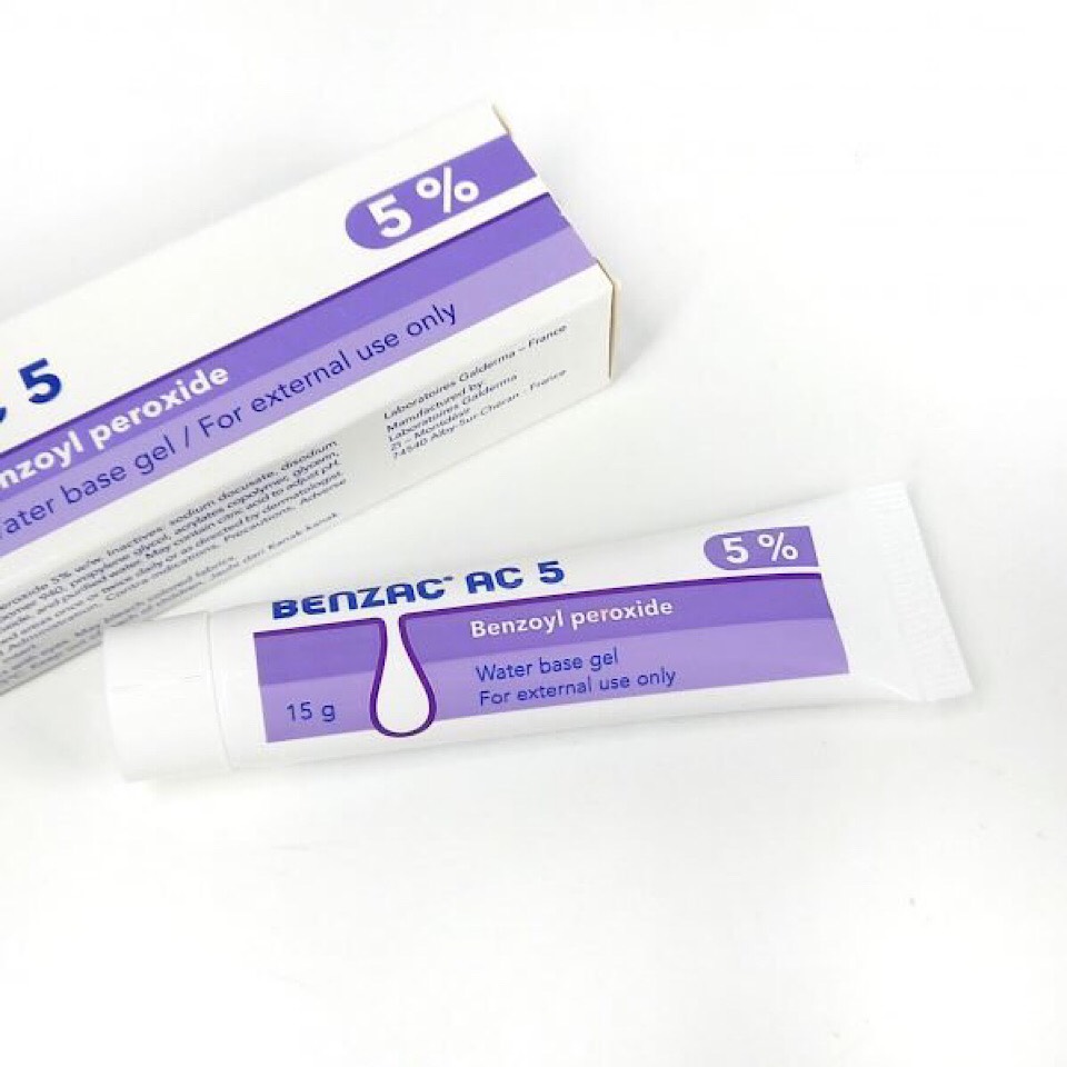 Kem Trị Mụn Galderma Benzac AC 5 Benzoyl Peroxide Water Base Gel 15gr